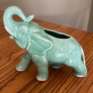 Vintage Green Elephant Planter